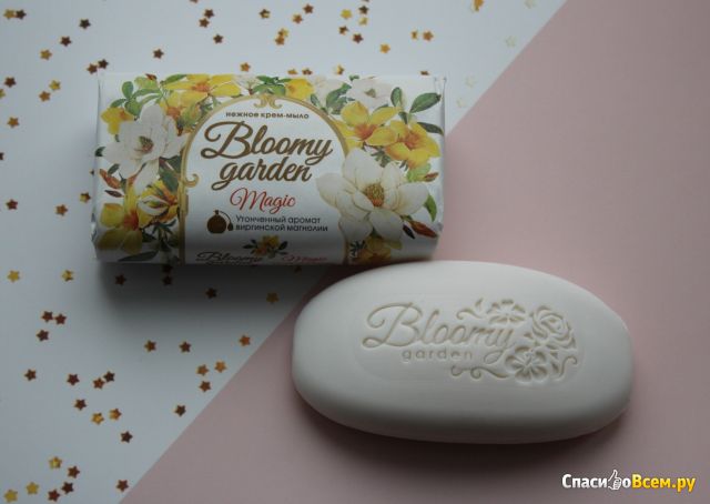 Крем-мыло туалетное твердое "Весна", Bloomy Garden Magic Утонченный аромат виргинской магнолии