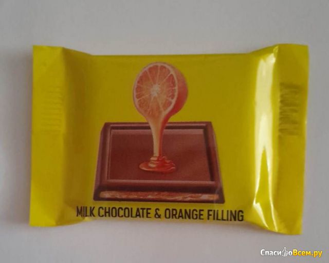 Молочный шоколад KDV "O'Zera" Milk & Orange filling с желейной апельсиновой начинкой