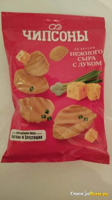 Картофельные чипсы «Чипсоны» со вкусом нежного сыра с луком