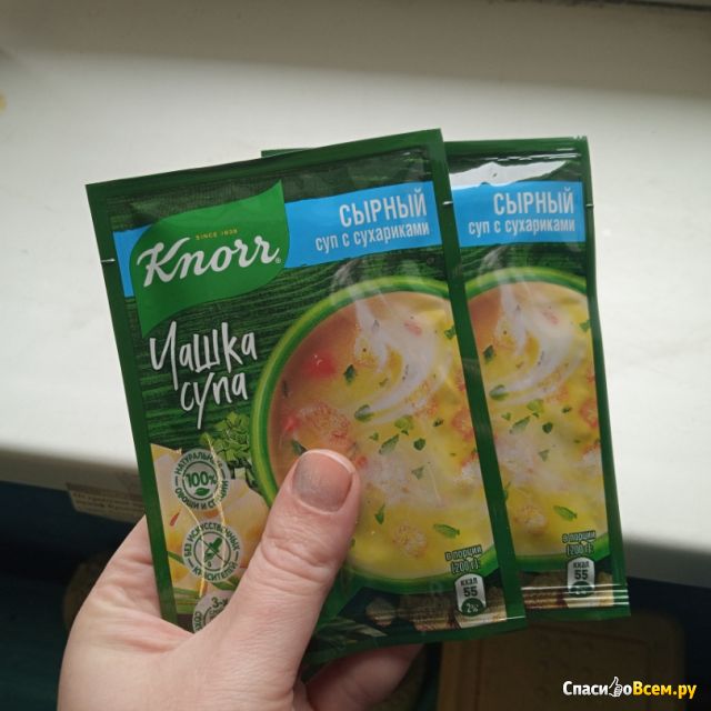 Чашка супа Knorr Сырный суп с сухариками