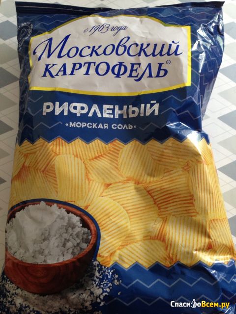 Чипсы Московский картофель рифленый "Морская соль"