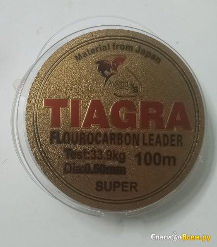 Флюорокарбоновая леска Tiagra flourocarbon leader, диаметром 0,5 мм