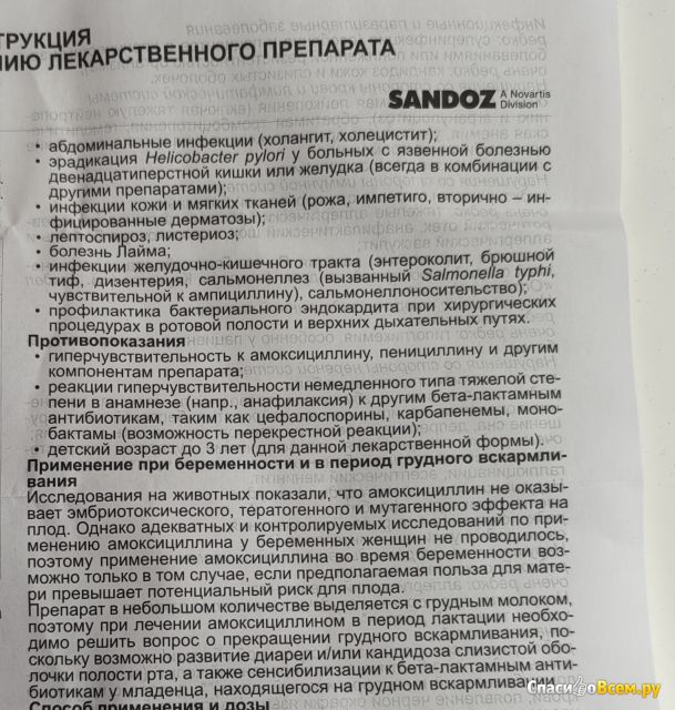 Антибиотик "Амоксициллин"