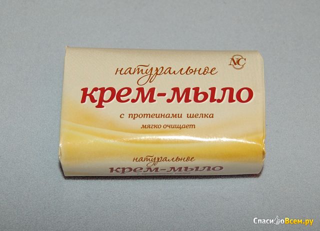 Натуральное крем-мыло туалетное твердое "Невская косметика" с протеинами шелка