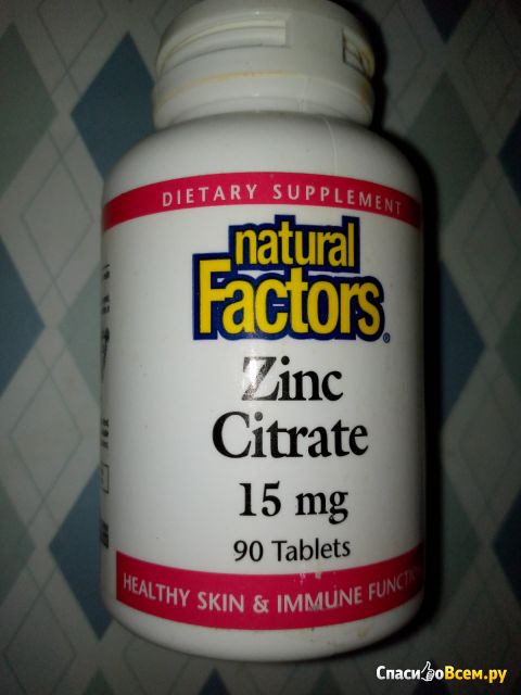 Бад Naturals Factors Zinc Citrate