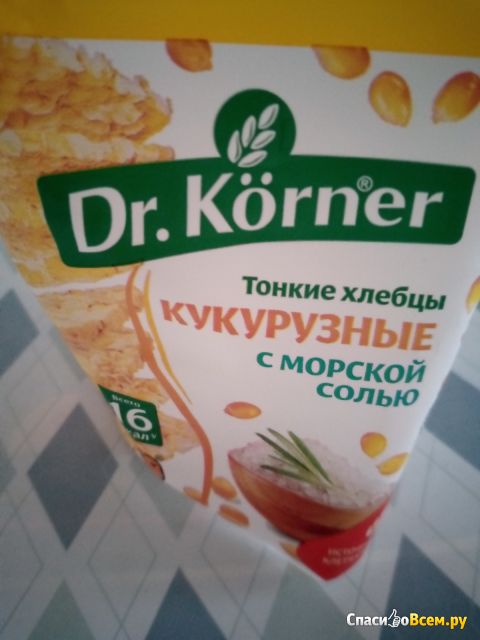 Тонкие хлебцы кукурузные с морской солью Dr. Korner