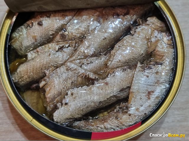 Шпроты из балтийской кильки в масле "За Родину"