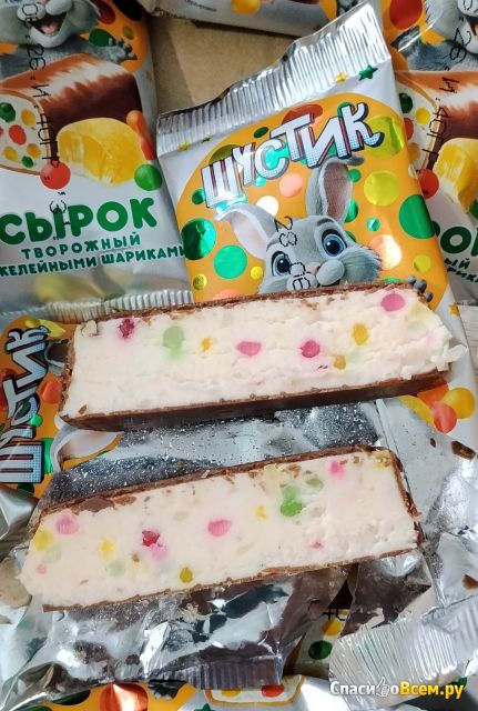 Сырок творожный глазированный "Шустик" с желейными шариками