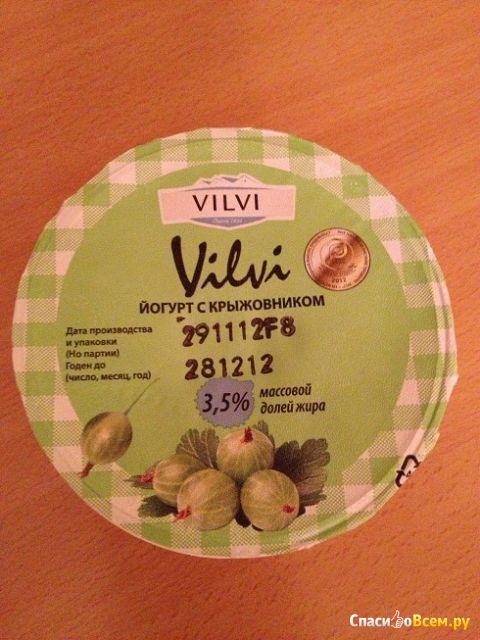 Йогурт с крыжовником "Vilvi"