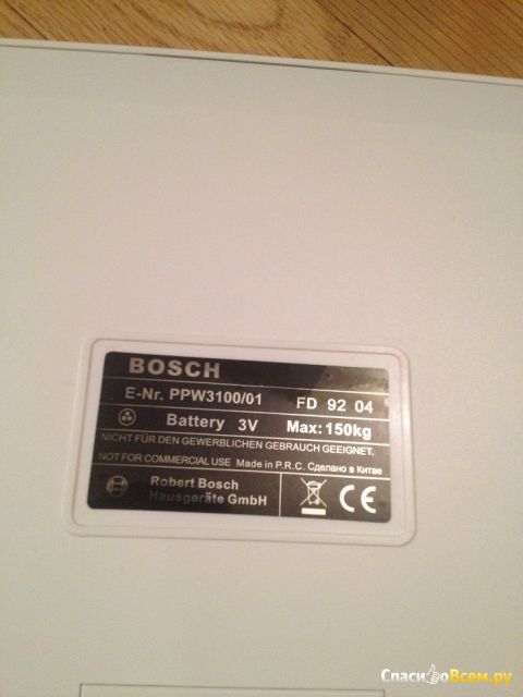 Напольные весы Bosch PPW3100