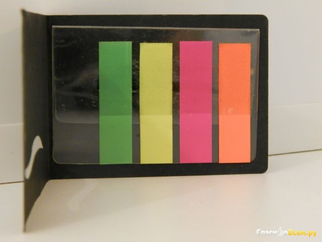 Закладки самоклеющиеся пластиковые Hopax Stick'N 45х12мм., 25л., 5 неоновых цветов