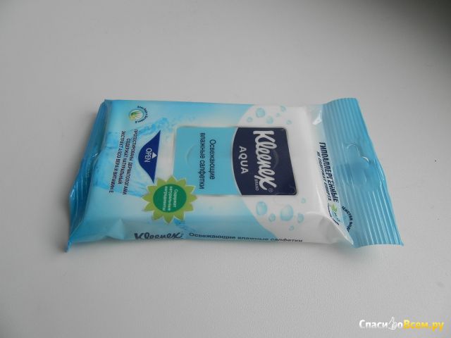 Гипоаллергенные освежающие влажные салфетки Kleenex Aqua