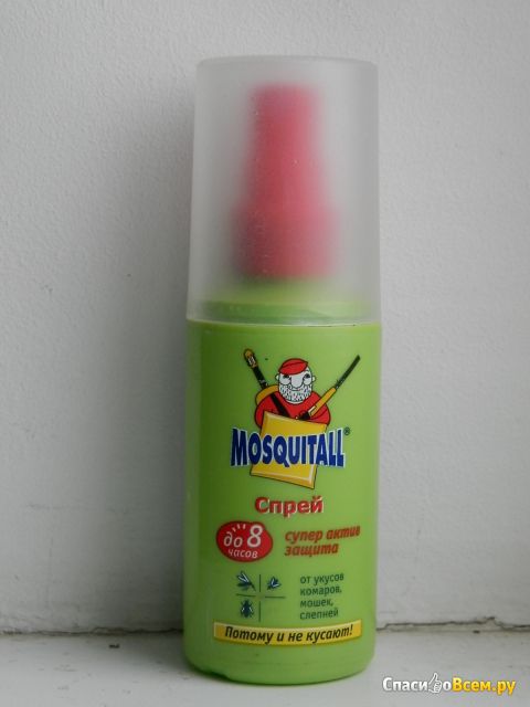 Спрей Mosquitall "супер актив защита" до 8 часов от укусов комаров, мошек, слепней