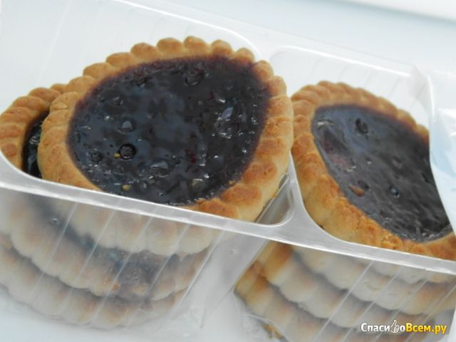 Черничные тарталетки "Хлебный спас", печенье на фруктозе