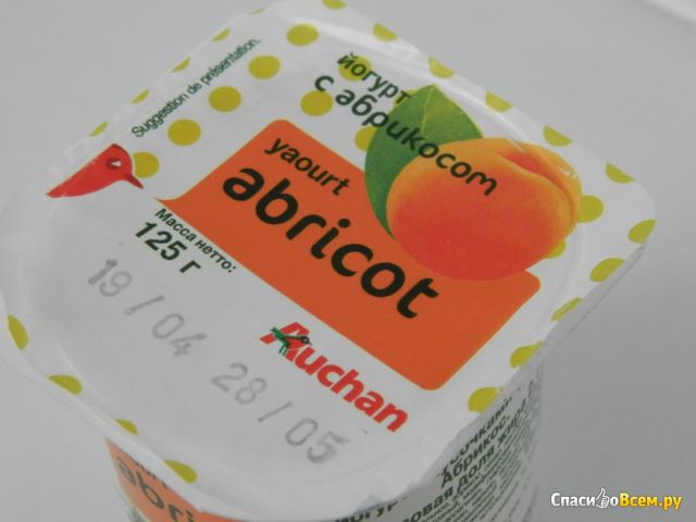 Йогурт Auchan Abricot с абрикосом
