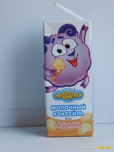 Молочный коктейль "Смешарики" ванильное мороженое