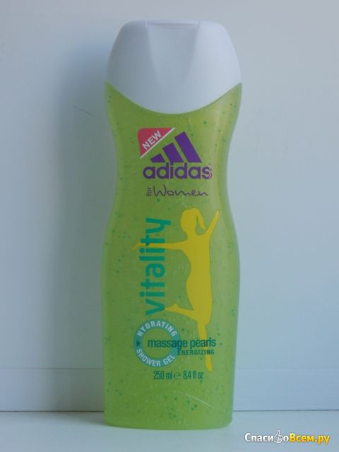 Гель для душа Adidas for women Vitality Hydrating Shower Gel с массажными частицами