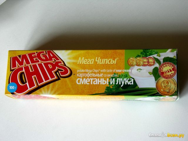 Чипсы Mega Chips со вкусом сметаны и лука