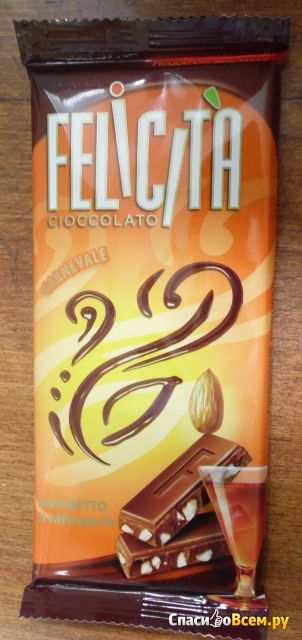 Молочный шоколад «Felicita» амаретто и миндаль