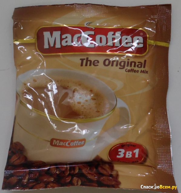 Напиток кофейный растворимый MacСoffee 3 в 1 в пакетиках The original