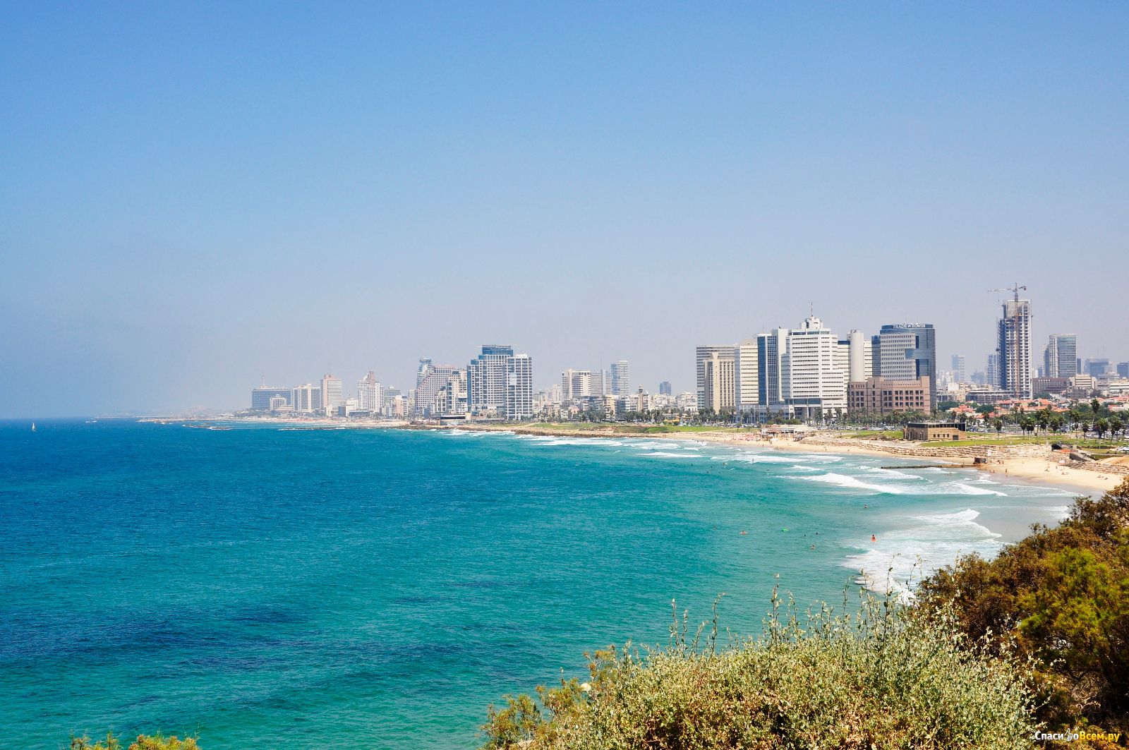 Телявив. Средиземное море Тель-Авив.