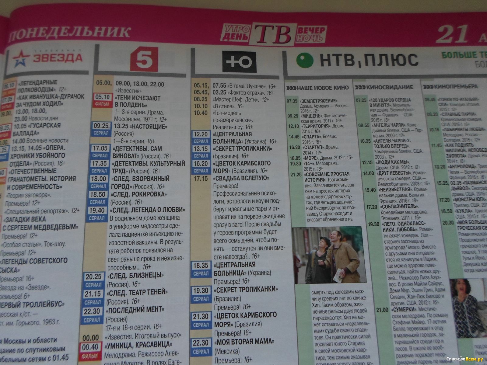 Телеканал звезда программа передач на неделю москва
